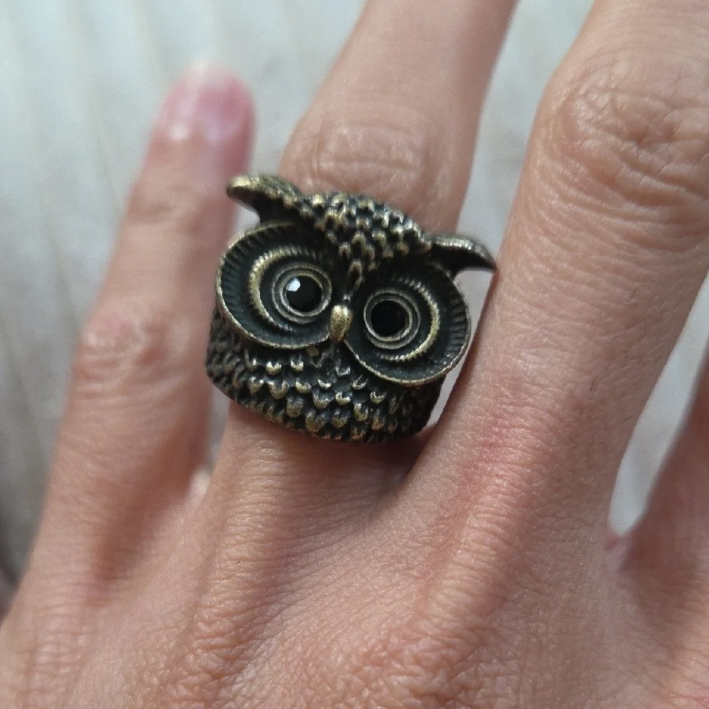 Vintage Brass Owl Ring